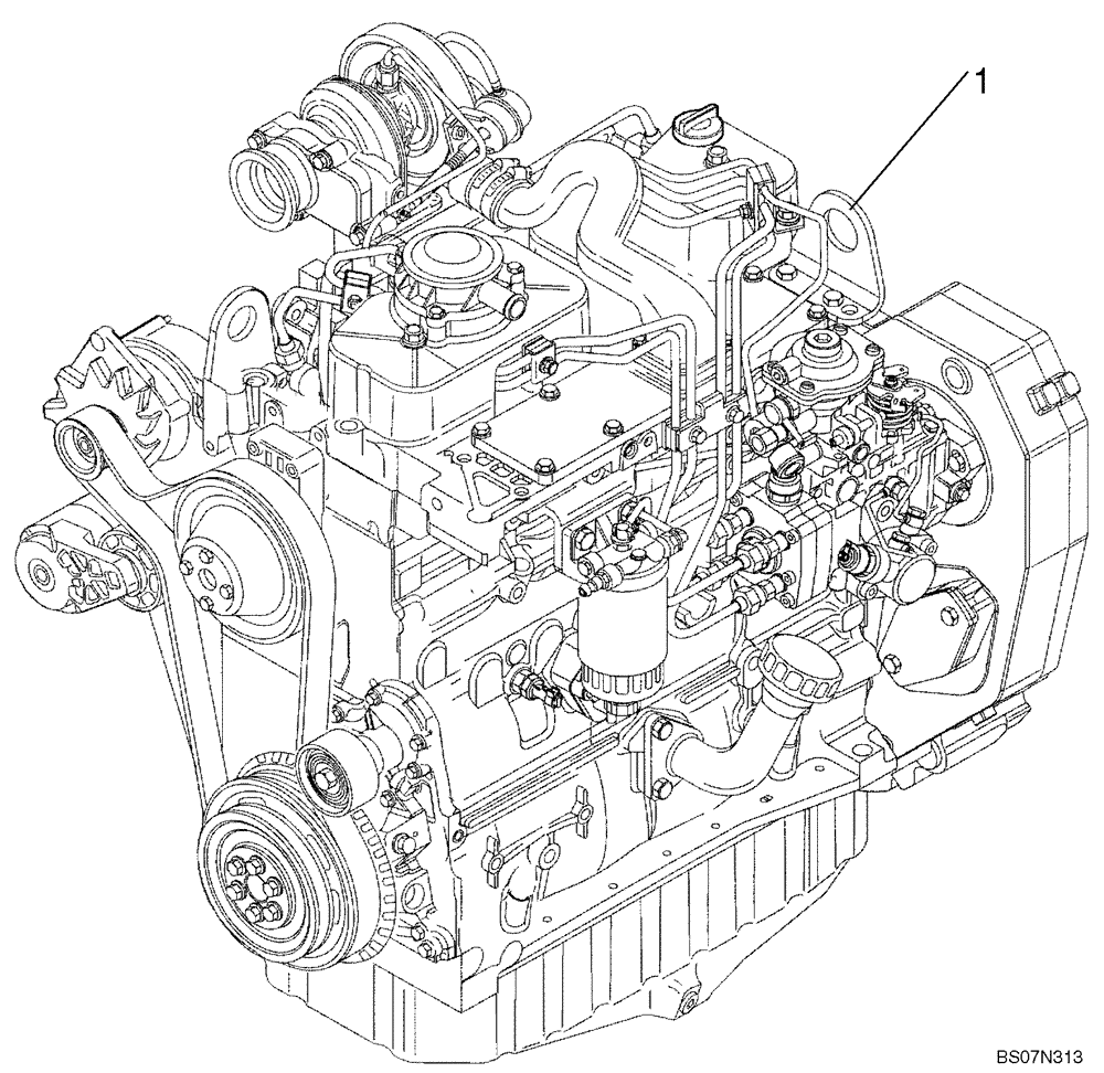 Схема запчастей Case 580SN - (10.001.01) - ENGINE (10) - ENGINE