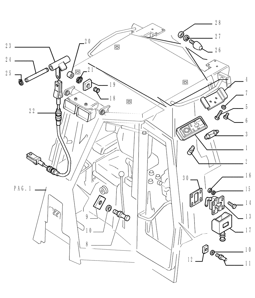 Схема запчастей Case 1850K - (9.653[23]) - ROPS CAB - COMPONENTS - OPTIONAL CODE 784110271 (19) - OPTIONS