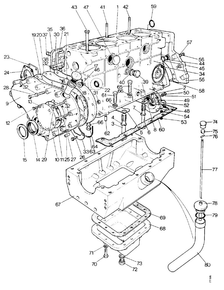 Схема запчастей Case 850 - (A01-1) - CYLINDER BLOCK ASSEMBLY (01) - ENGINE