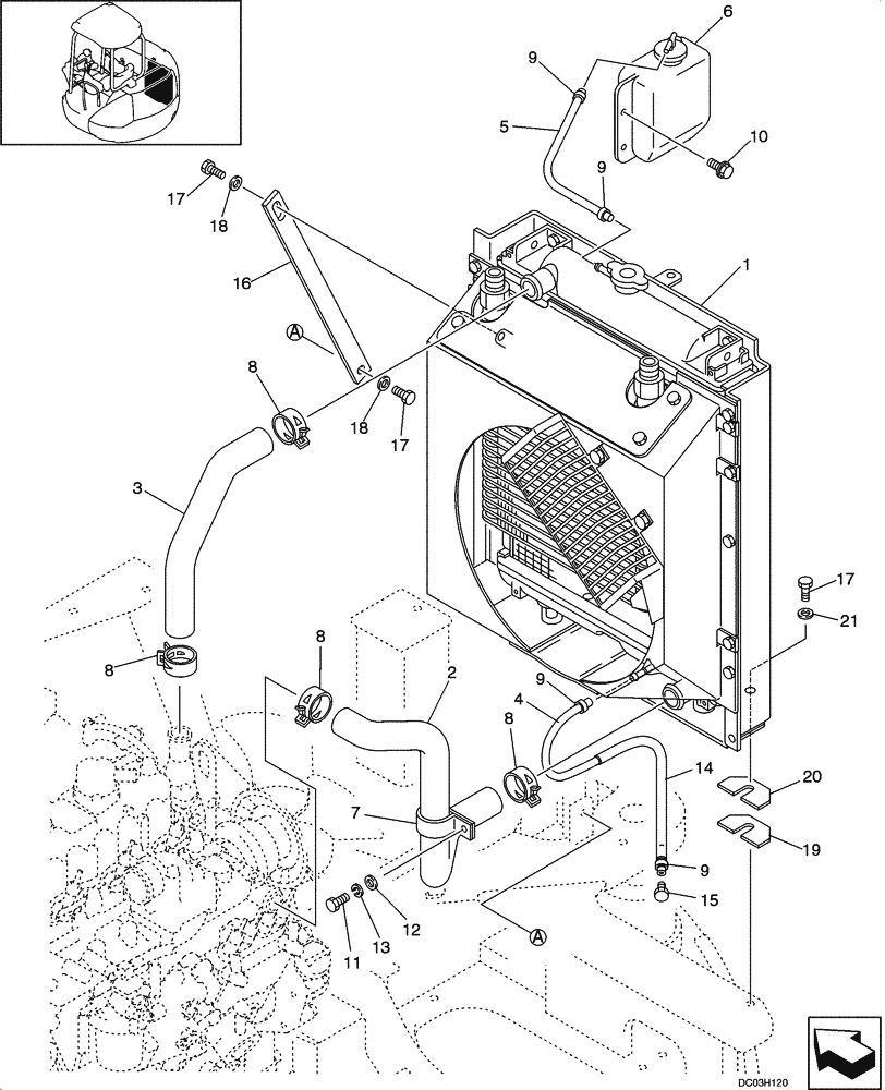 Схема запчастей Case CX47 - (02-09[00]) - RADIATOR MOUNTING (02) - ENGINE