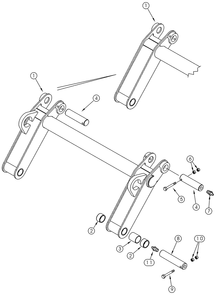 Схема запчастей Case 95XT - (09-03) - ARM, LOADER H-FRAME (09) - CHASSIS/ATTACHMENTS