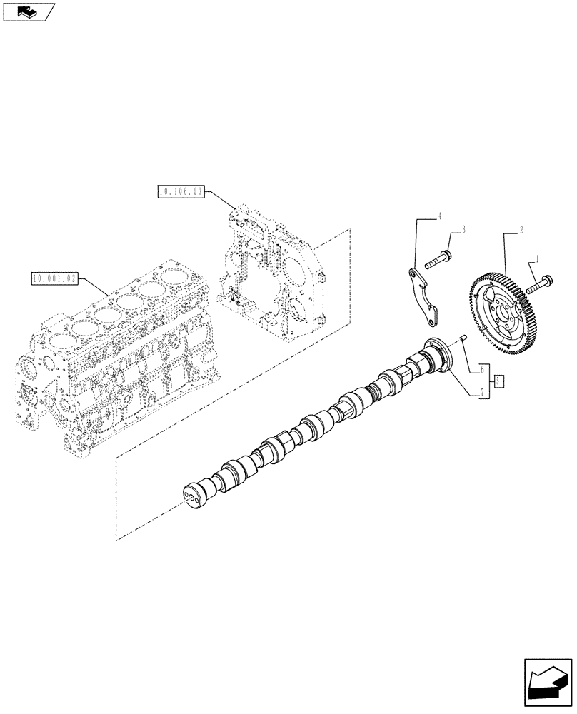 Схема запчастей Case F4HFE613U A006 - (10.106.01) - CAMSHAFT - TIMING CONTROL (504345141) (10) - ENGINE