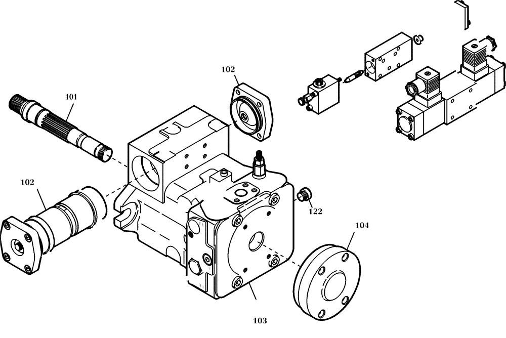 Схема запчастей Case 221D - (22.060[002]) - AXIAL PISTON PUMP (S/N 581101-UP) (35) - HYDRAULIC SYSTEMS