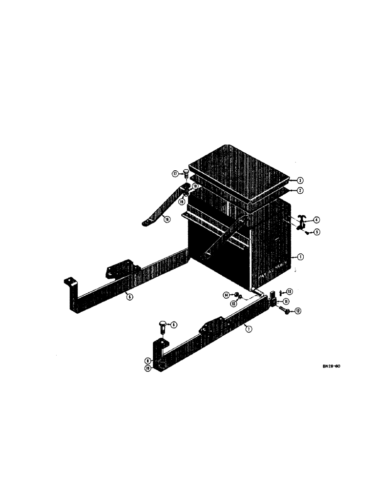 Схема запчастей Case 42 - (12) - 900 POUND REAR WEIGHT BOX 