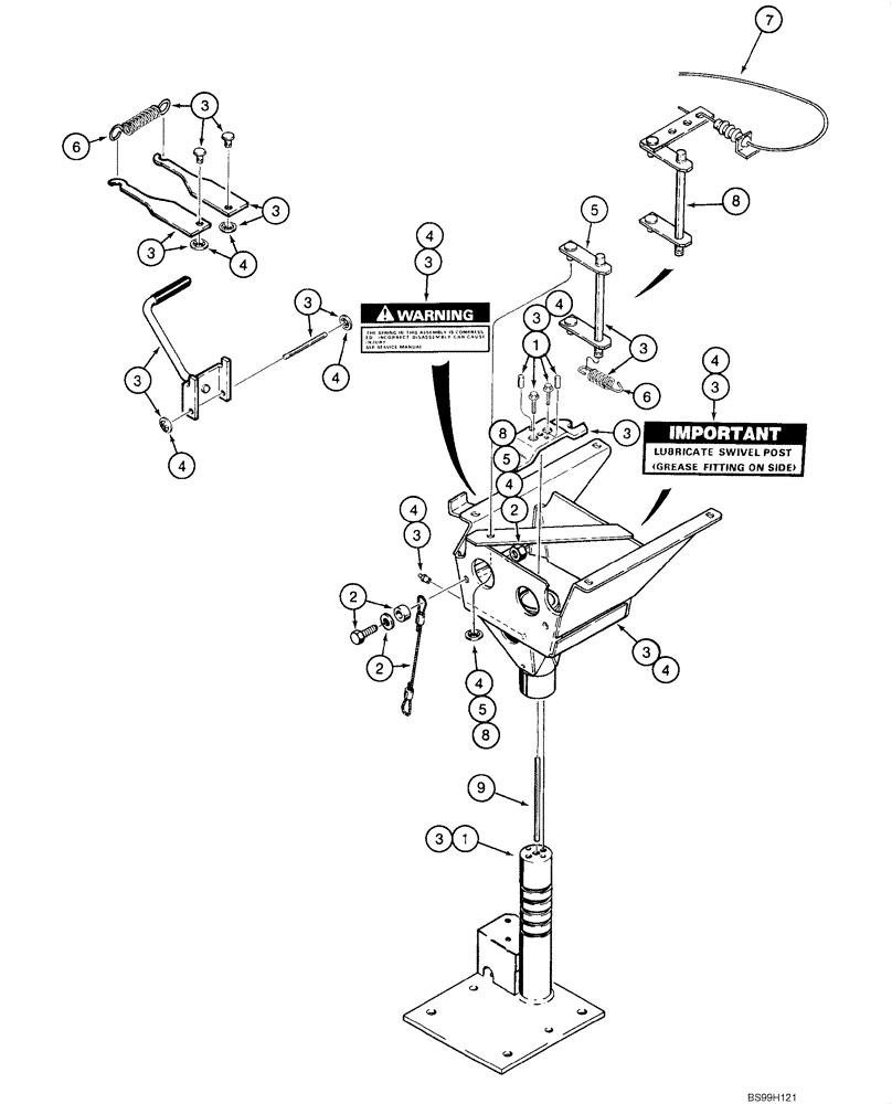 Схема запчастей Case 580M - (09-51) - SEAT SUPPORT AND PEDESTAL, STANDARD (09) - CHASSIS/ATTACHMENTS