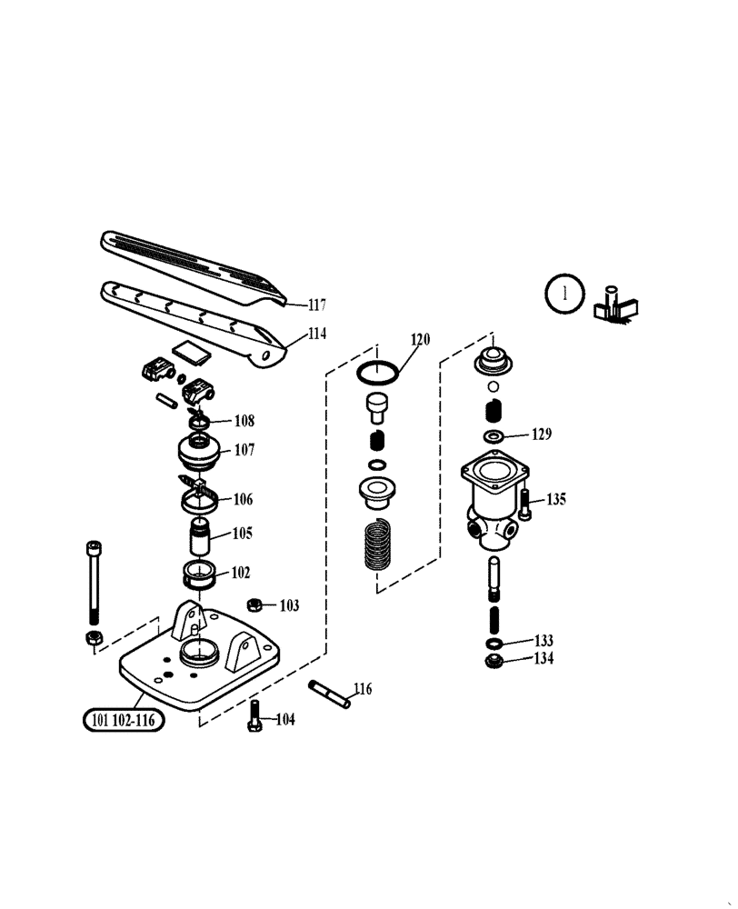 Схема запчастей Case 321D - (23.292[001]) - BRAKE VALVE PEDAL (OPTION) (S/N 591052-UP) No Description