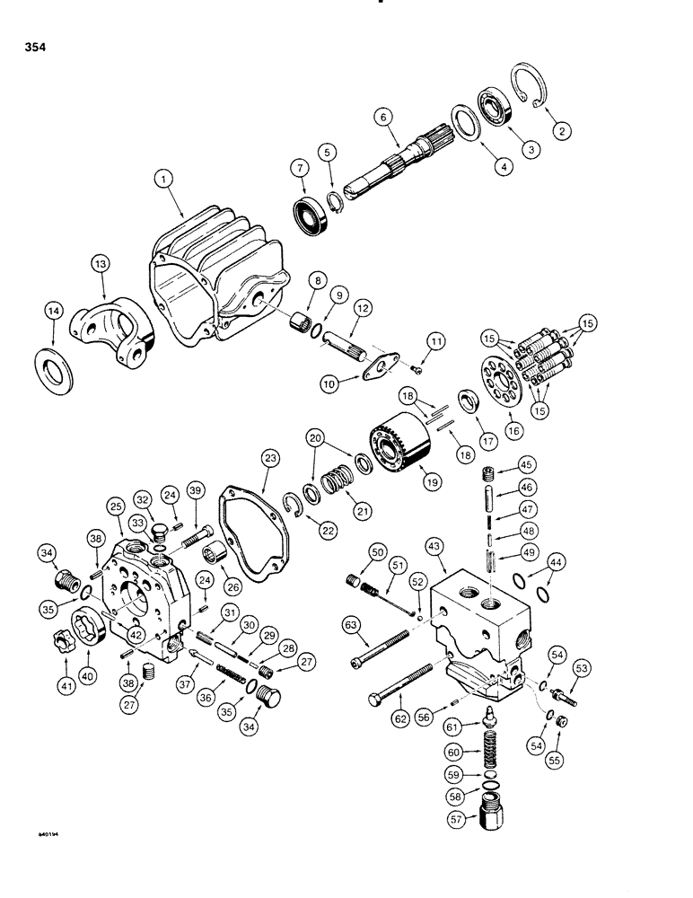 Схема запчастей Case SD100 - (354) - H577536 LINE LAYER PUMP (35) - HYDRAULIC SYSTEMS