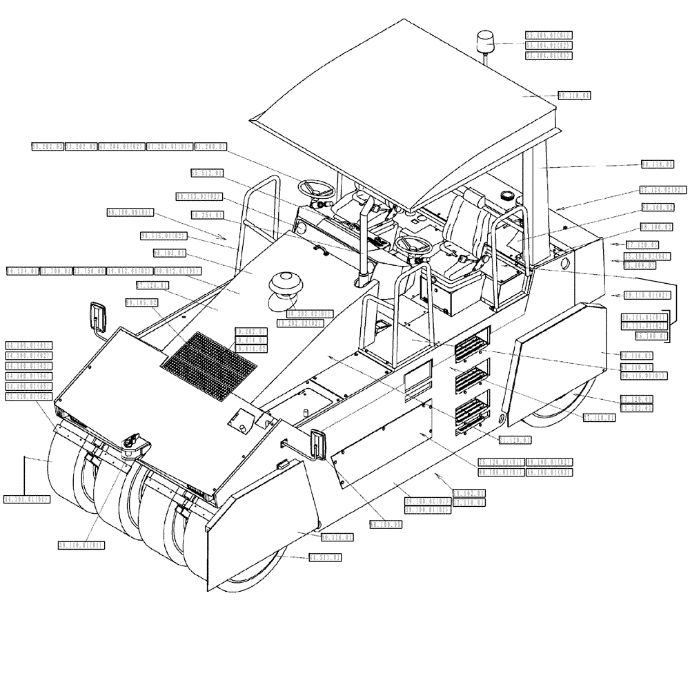 Схема запчастей Case PT240 - (00.100.00[01]) - PT240-MAINTENANCE-CANOPY (00) - GENERAL & PICTORIAL INDEX