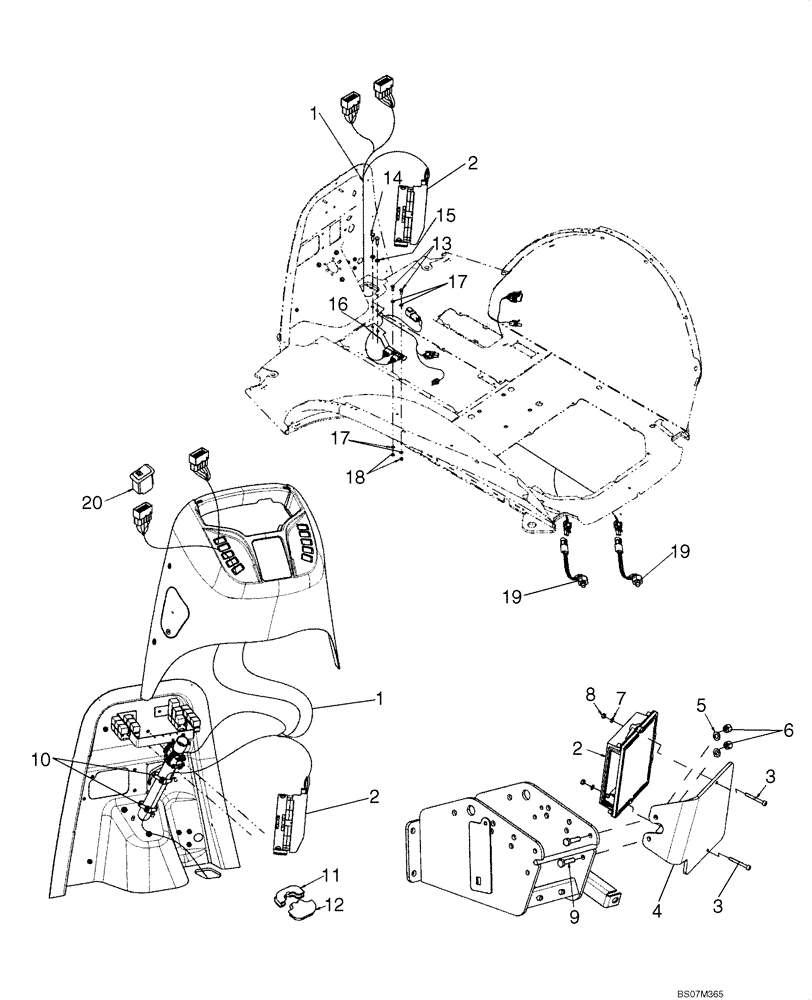 Схема запчастей Case 590SM - (04-09) - ELECTRICAL - TRANSMISSION, POWERSHIFT (WITHOUT COMFORT STEER) (04) - ELECTRICAL SYSTEMS