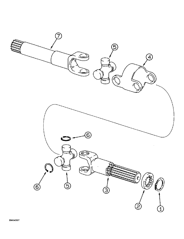 Схема запчастей Case 860 - (6-65K) - FRONT AND REAR AXLE ASSEMBLIES - AXLE SHAFTS, AXLES W/HYDRAULIC LOCKING DIFFERENTIAL (06) - POWER TRAIN