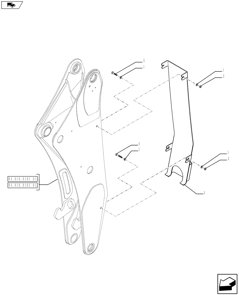 Схема запчастей Case 590SN - (35.726.24) - GUARD - BOOM, STANDARD DIPPER (35) - HYDRAULIC SYSTEMS