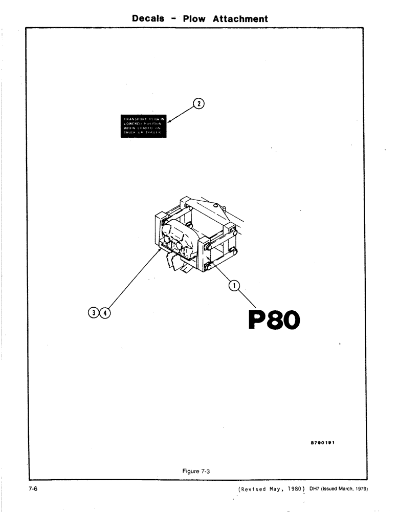 Схема запчастей Case DH7 - (7-06) - DECALS - PLOW ATTACHMENT (90) - PLATFORM, CAB, BODYWORK AND DECALS