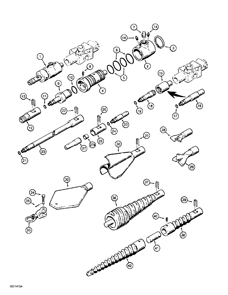 Схема запчастей Case 860 - (9-098) - HYDRA-BORER COUPLER AND BORING ATTACHMENTS (09) - CHASSIS/ATTACHMENTS