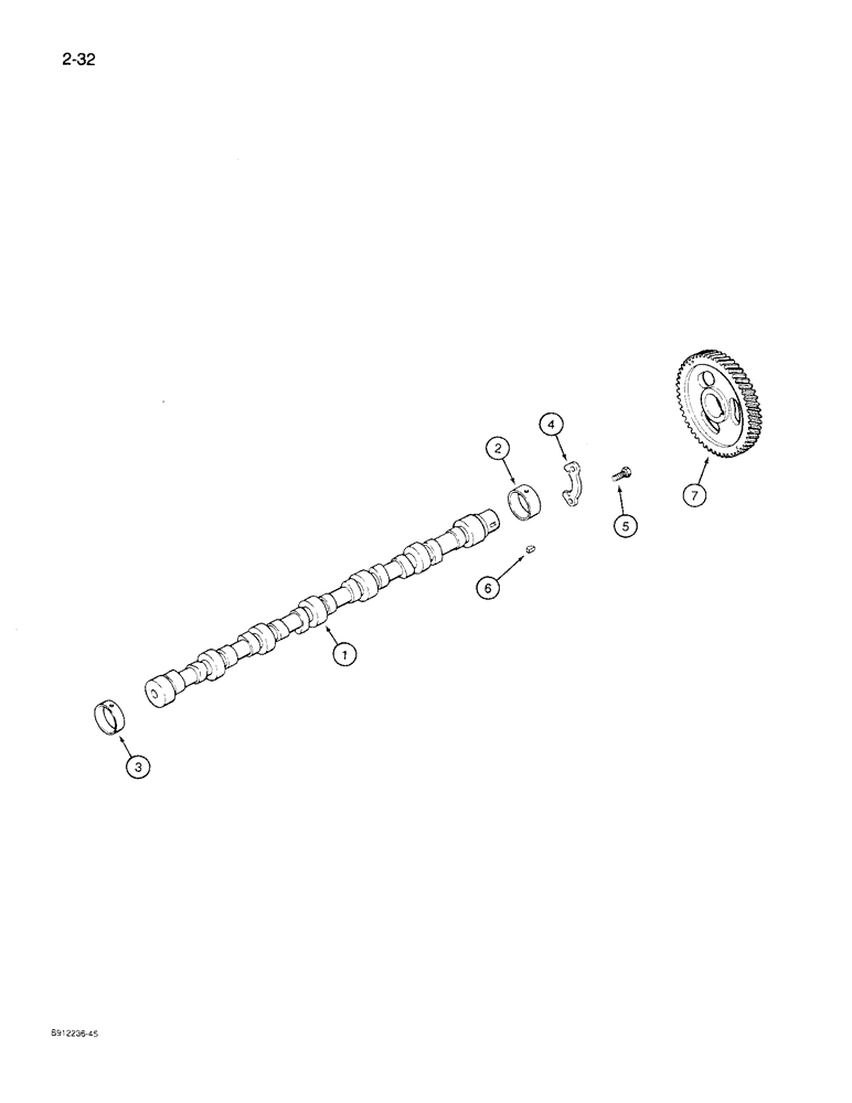 Схема запчастей Case 621 - (2-32) - CAMSHAFT, 6T-590 ENGINE (02) - ENGINE