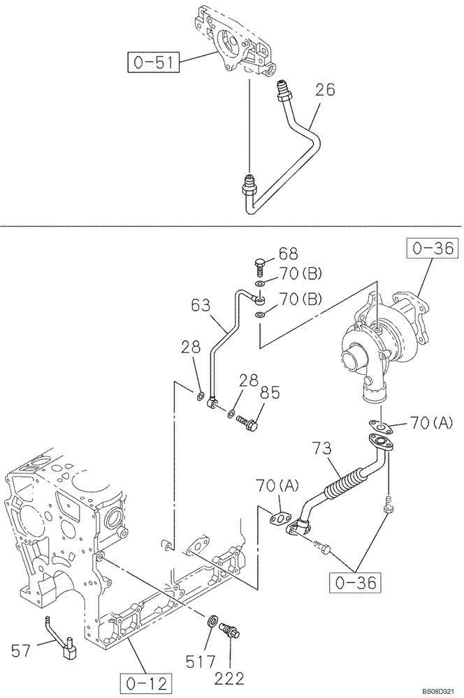 Схема запчастей Case CX75SR - (02-25) - OIL CIRCUIT (02) - ENGINE