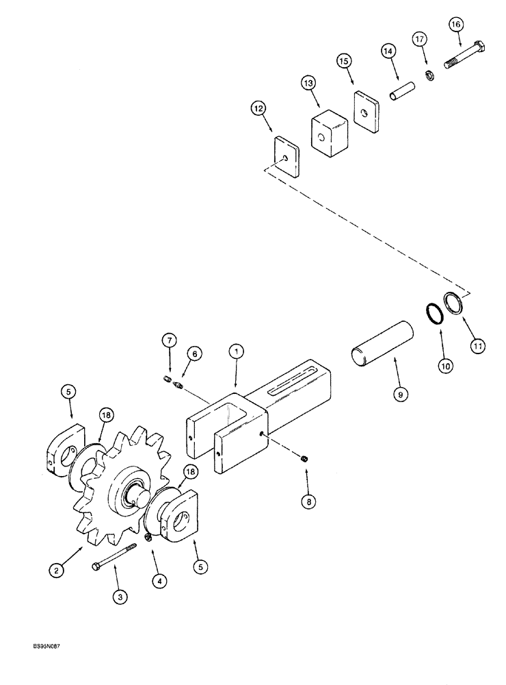 Схема запчастей Case 760 - (09-066) - TRENCHER BOOM END, STANDARD TRENCHER BOOM (89) - TOOLS