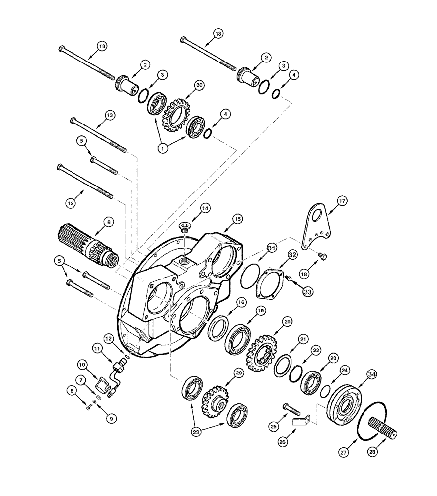 Схема запчастей Case 865 DHP - (6-014) - TRANSMISSION - HOUSING AND INPUT SHAFT (06) - POWER TRAIN