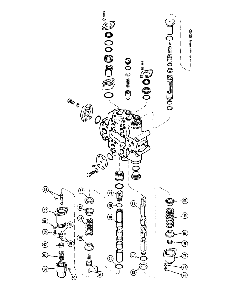 Схема запчастей Case W12 - (174) - HYDRAULIC CONTROL VALVE (CONTD) (08) - HYDRAULICS