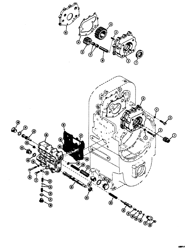 Схема запчастей Case 400 - (032) - TRANSMISSION, TRANSMISSION PUMP AND CONTROL VALVE (03) - TRANSMISSION