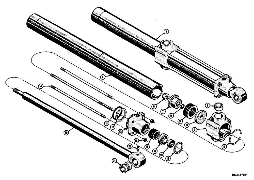 Схема запчастей Case 310E - (093) - D25936 AND D25937 DOZER LIFT HYDRAULIC CYLINDERS (07) - HYDRAULIC SYSTEM