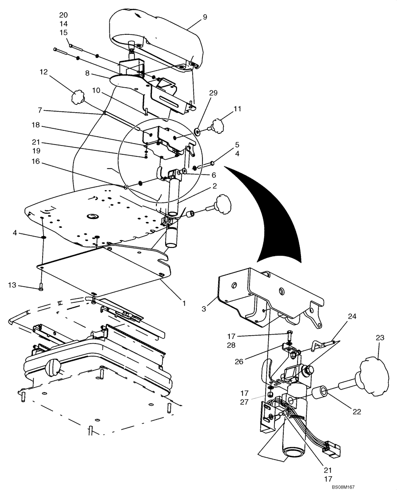 Схема запчастей Case 721E - (05-12) - JOYSTICK STEERING - ARMREST, JOYSTICK CONTROL (05) - STEERING