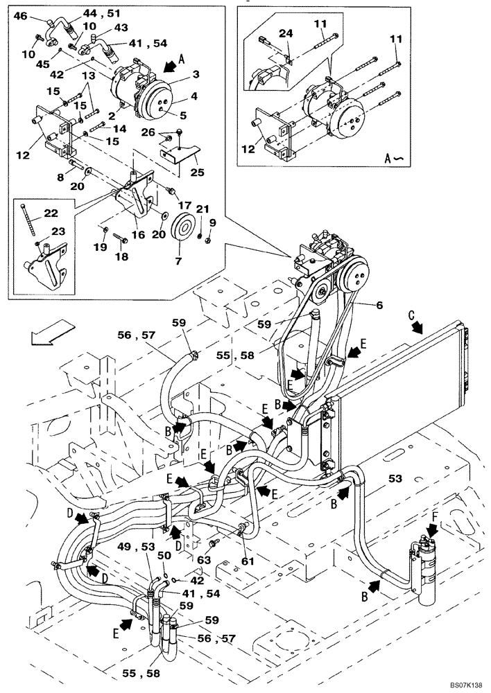 Схема запчастей Case CX130B - (09-25) - AIR CONDITIONING - CONDENSER AND RECEIVER-DRIER (09) - CHASSIS/ATTACHMENTS