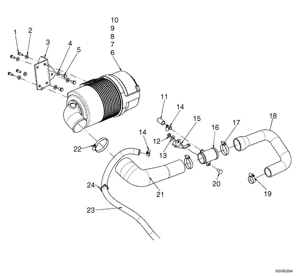 Схема запчастей Case 435 - (02-05B) - AIR CLEANER - ENGINE; IF USED, SEE REF 11 (02) - ENGINE