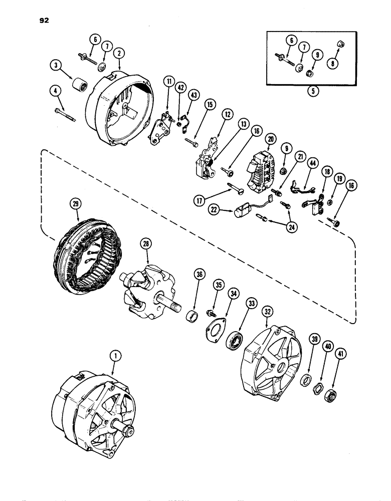 Схема запчастей Case W24C - (092) - A167152 ALTERNATOR (04) - ELECTRICAL SYSTEMS