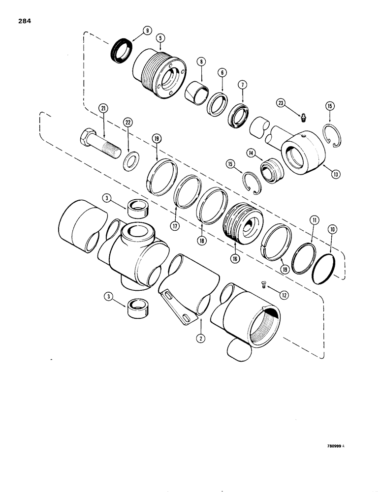 Схема запчастей Case 1150B - (284) - G101270 & G101271 DOZER LIFT CYLINDERS, ANGLE TILT PITCH DOZER, GLAND IS STAMPED W/ CYLINDER PART # (07) - HYDRAULIC SYSTEM