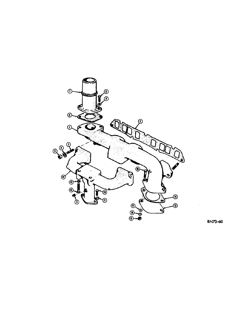 Схема запчастей Case 310D - (020) - MANIFOLD (01) - ENGINE