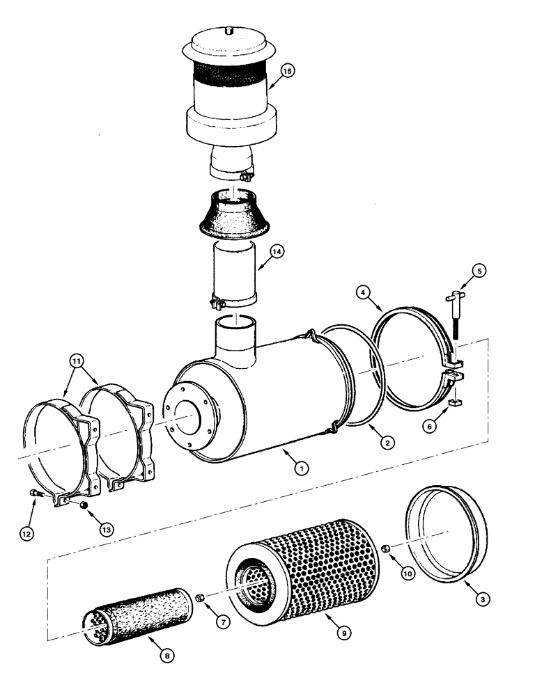 Схема запчастей Case 865 - (02.05[00]) - AIR CLEANER - ASSEMBLY (02) - ENGINE