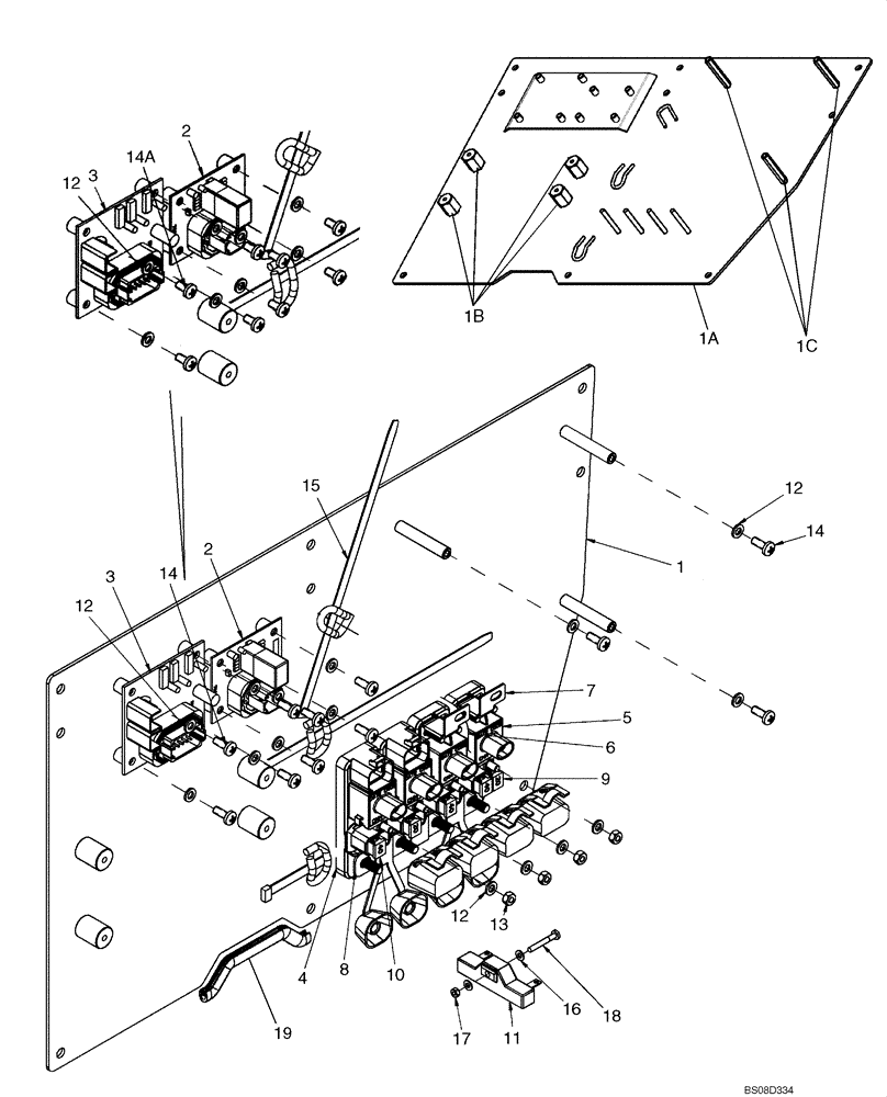 Схема запчастей Case 821E - (04-07C) - PANEL, CONTROL - FUSE AND RELAY MOUNTING - IF USED (04) - ELECTRICAL SYSTEMS