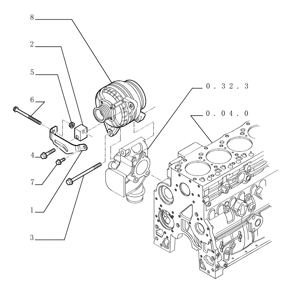 Схема запчастей Case TX742 - (0.40.0[01]) - ALTERNATOR (55) - ELECTRICAL SYSTEMS