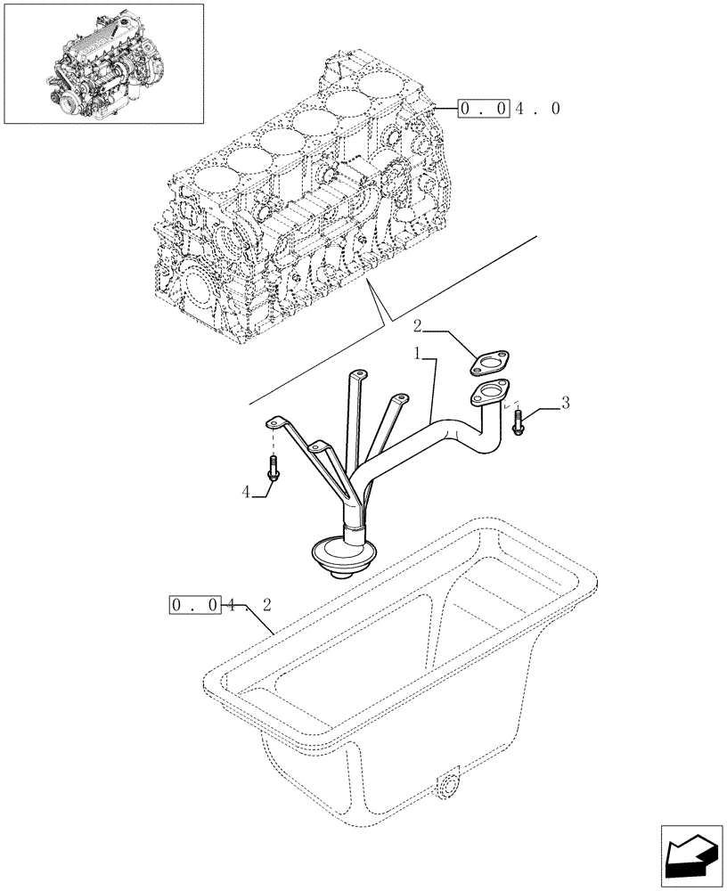 Схема запчастей Case F2CE9684C E002 - (0.30.5[01]) - OIL PUMP PIPING (504155883) 