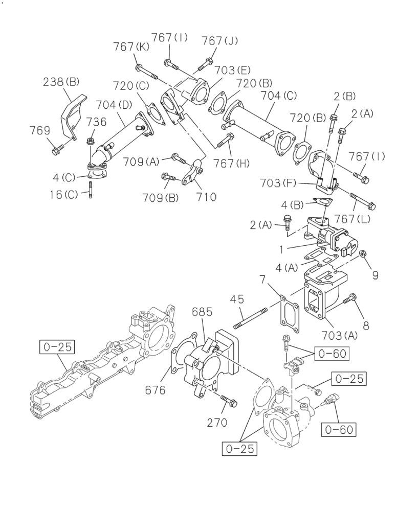 Схема запчастей Case CX210C NLC - (10.501.01) - EXHAUST GAS RECIRCULATION SYSTEM (10) - ENGINE