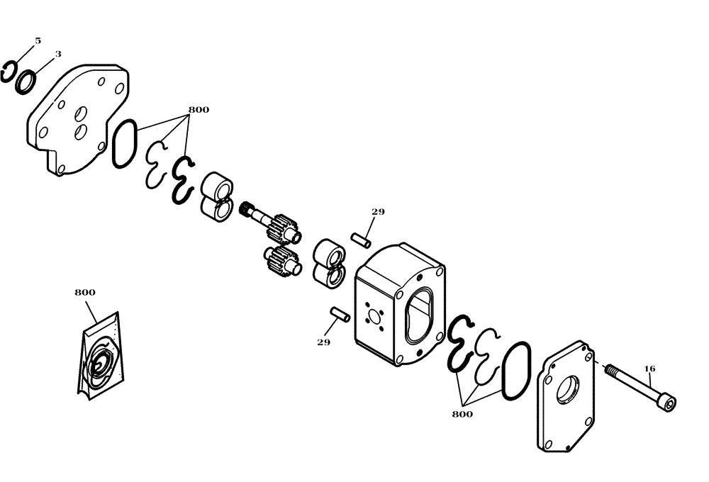 Схема запчастей Case 321D - (22.054[2989728000]) - GEAR PUMP (GEAR) (35) - HYDRAULIC SYSTEMS