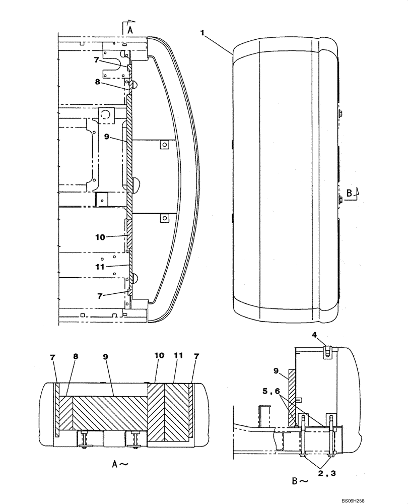 Схема запчастей Case CX210N - (09-04A) - COUNTERWEIGHT - SOUNDPROOFING (P.I.N. DAC212569 - ) (09) - CHASSIS