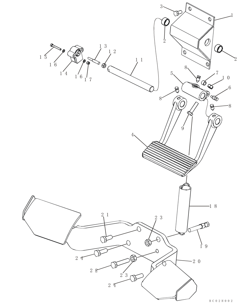 Схема запчастей Case 750K - (07-01) - BRAKES - PEDALS AND LINKAGE (07) - BRAKES