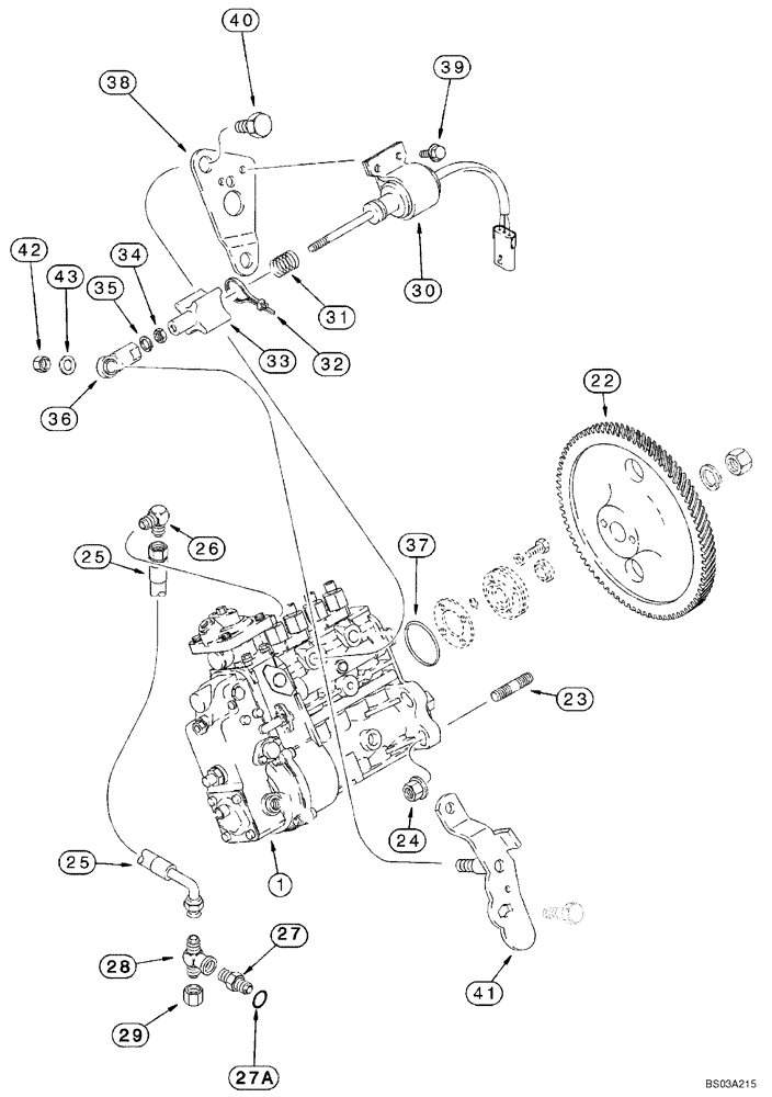 Схема запчастей Case 688G - (3-21) - FUEL INJECTION PUMP AND DRIVE, 4T-390 EMISSIONS CERTIFIED ENGINE (03) - FUEL SYSTEM