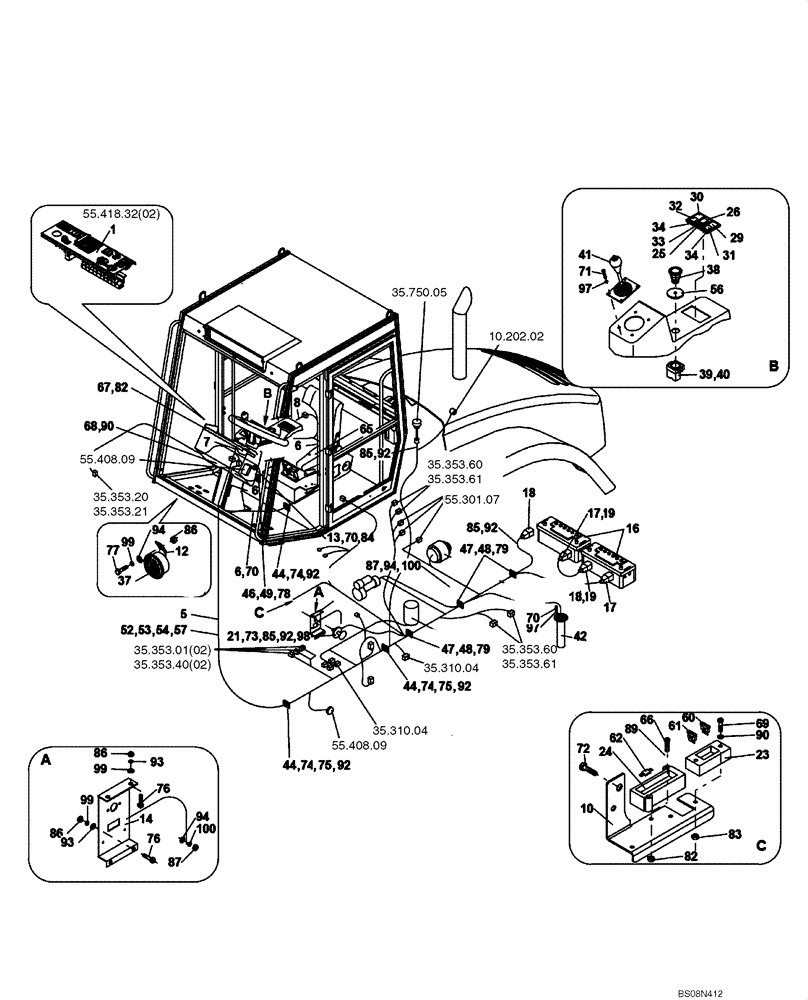 Схема запчастей Case SV212 - (55.100.01[03]) - WIRING INSTALLATION - BTW DDD003017 - NANTC2148 (55) - ELECTRICAL SYSTEMS