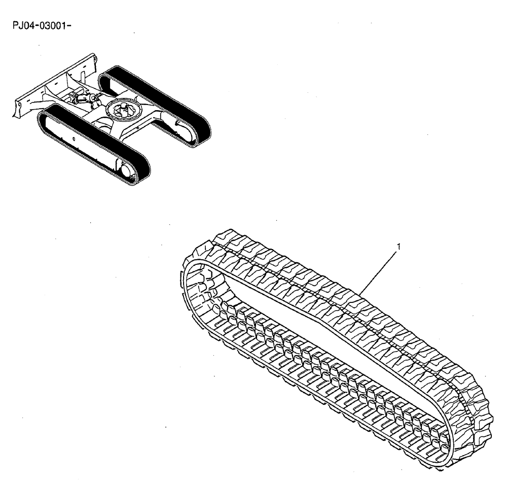 Схема запчастей Case CX50B - (03-011) - SHOE ASSEMBLY P/N PY61D00014P1 FOR EUROPE (04) - UNDERCARRIAGE