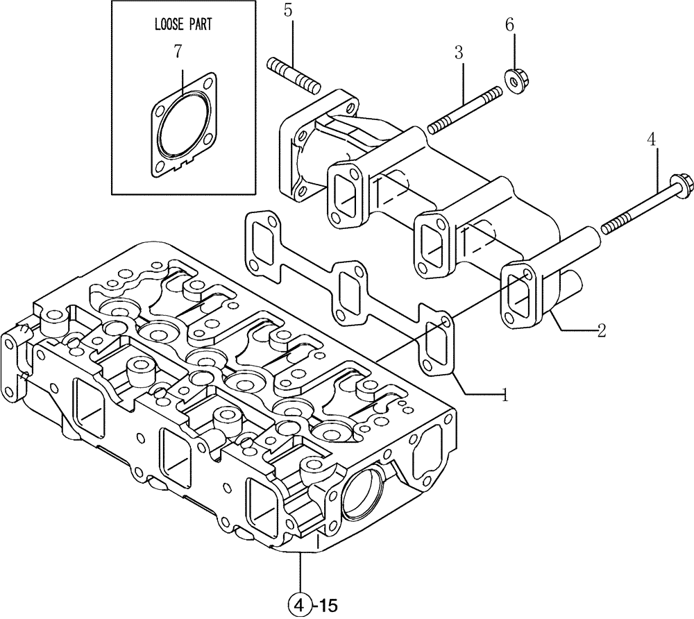 Схема запчастей Case CX36B - (3TNV88-BPYB-12[1]) - EXHAUST MANIFOLD (10) - ENGINE