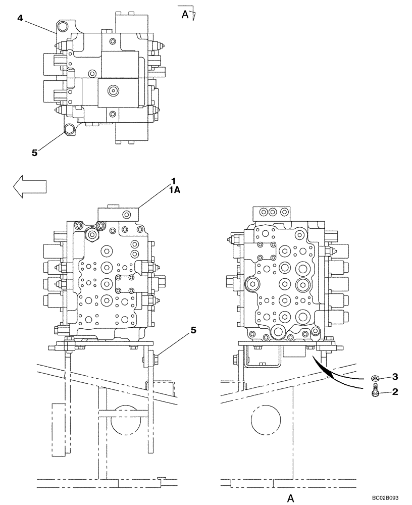 Схема запчастей Case CX130 - (08-089) - CONTROL VALVE - SUPPORT (08) - HYDRAULICS