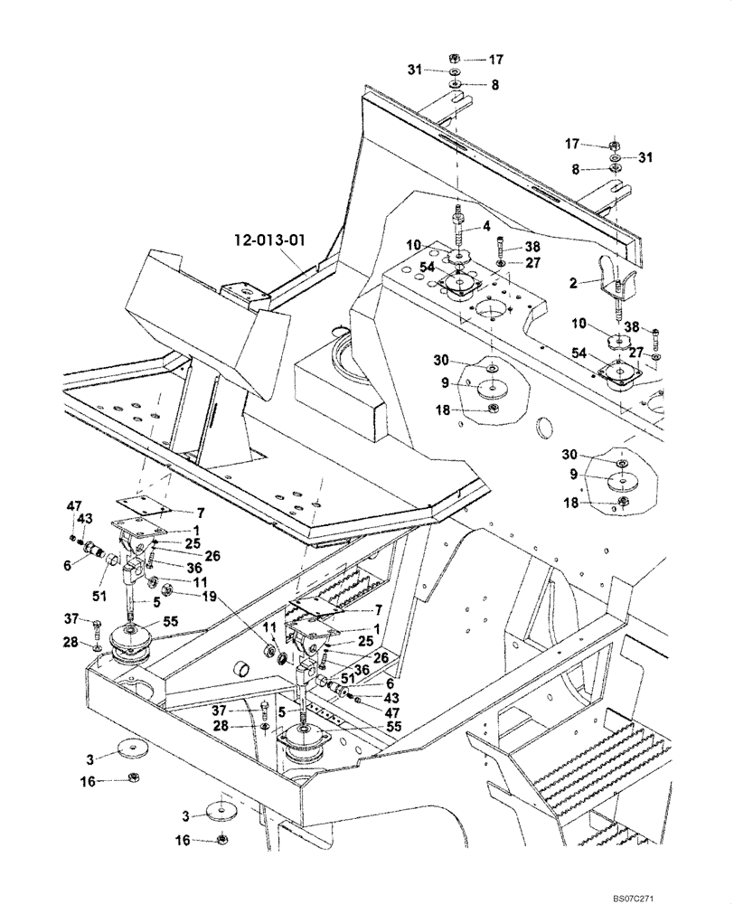 Схема запчастей Case SV216 - (12-014-00[01]) - CHASSIS - PLATFORM MOUNTIN (GROUP 170) (ND104276 (09) - CHASSIS/ATTACHMENTS