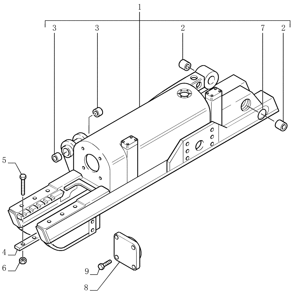 Схема запчастей Case 1850K - (2.340[01]) - TRACK FRAME - 7 ROLLERS - VERSION (01) (04) - UNDERCARRIAGE