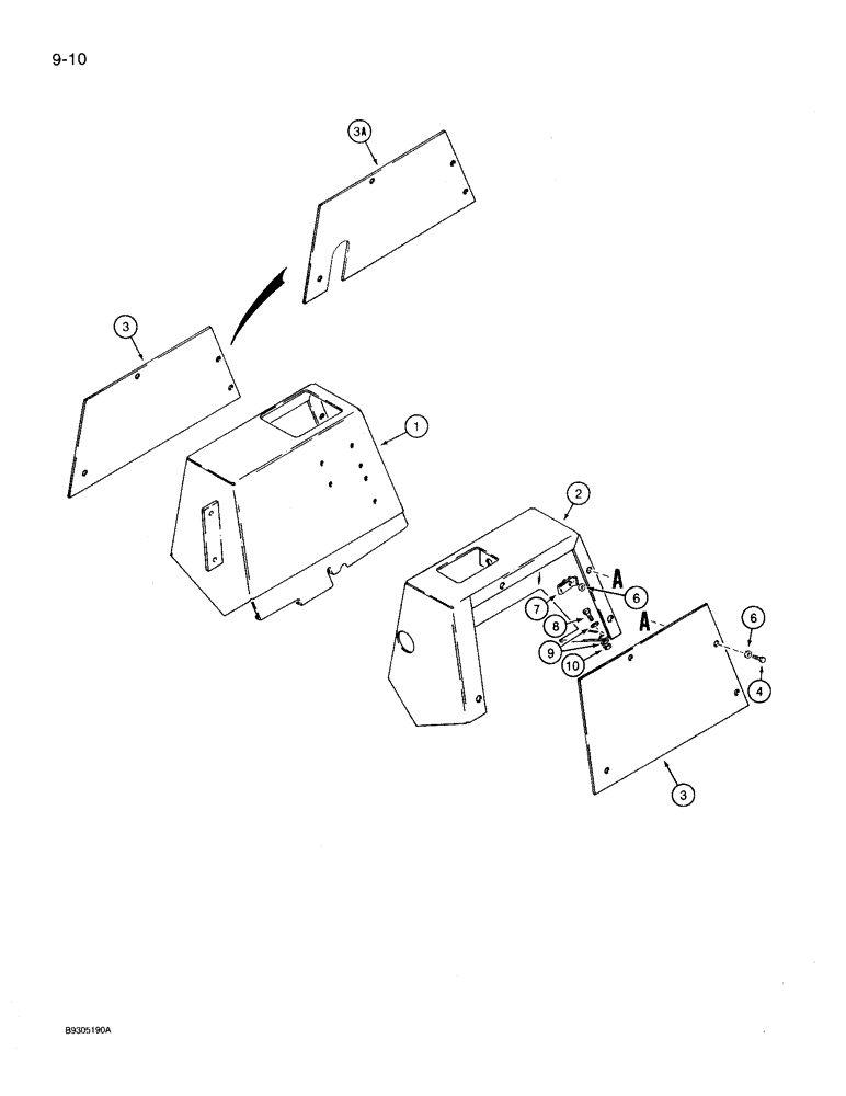 Схема запчастей Case 360 - (9-010) - REAR CONSOLES (09) - CHASSIS/ATTACHMENTS