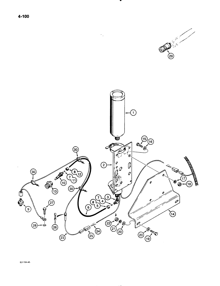 Схема запчастей Case W11B - (4-100) - COLD START SYSTEM, BEFORE P.I.N. 9158252 (04) - ELECTRICAL SYSTEMS