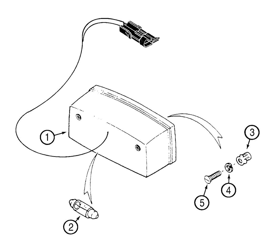 Схема запчастей Case 521D - (04-25) - LAMP - LICENSE PLATE (04) - ELECTRICAL SYSTEMS