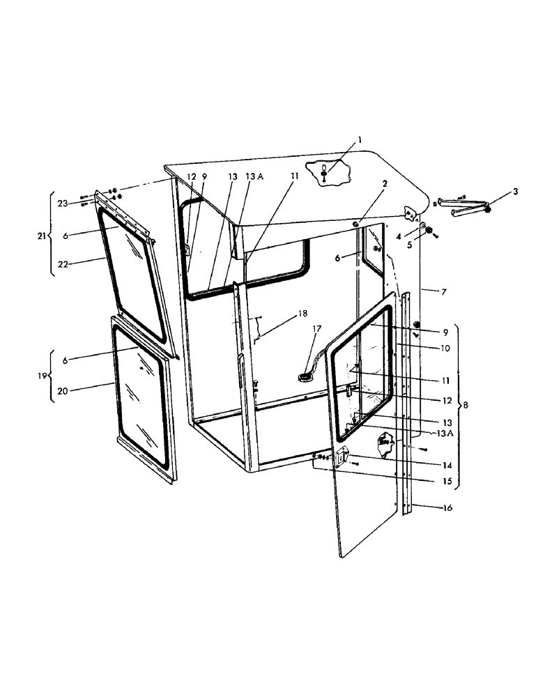 Схема запчастей Case 30YM - (027) - CAB GROUP (05) - UPPERSTRUCTURE CHASSIS