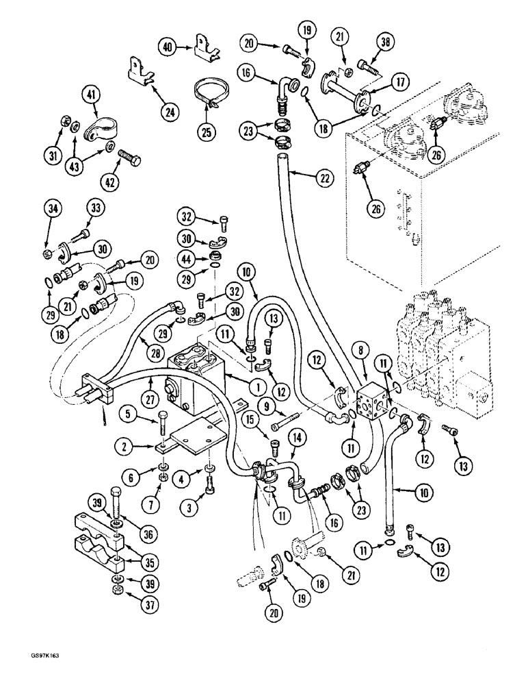 Схема запчастей Case 888 - (8E-02) - HYDRAULIC HAMMER CIRCUIT, PRESSURE AND RETURN LINES, P.I.N. 15401 AND AFTER, P.I.N. 106801 AND AFTER (08) - HYDRAULICS